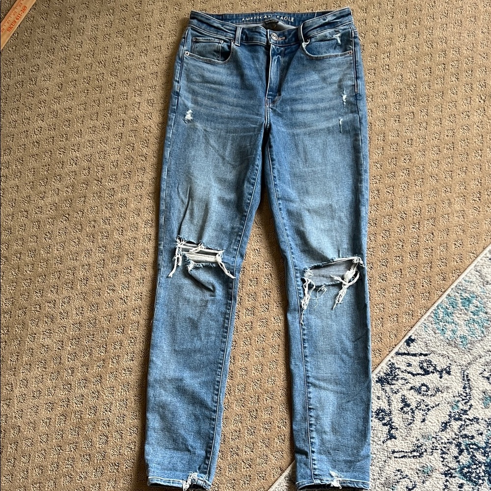 American Eagle AEO  High Rise Skinny Jeans long Tall 32 Inseam - Picture 2 of 7